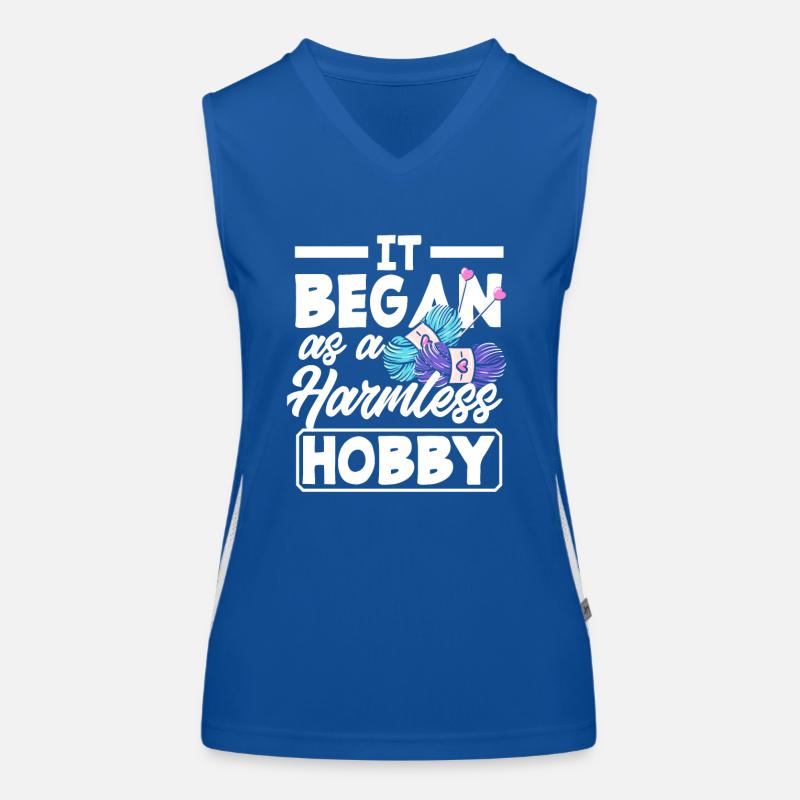Knitting It started as a harmless hobby Women's Functional Contrast Tank Top