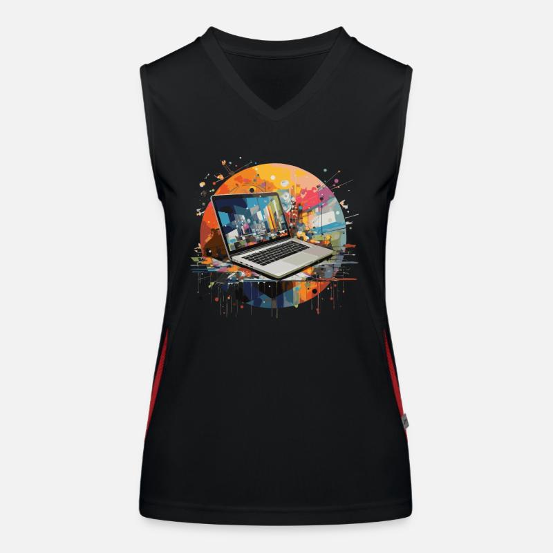 Laptop Rechner Computer Funktionelles Kontrast-Tank Top für Frauen