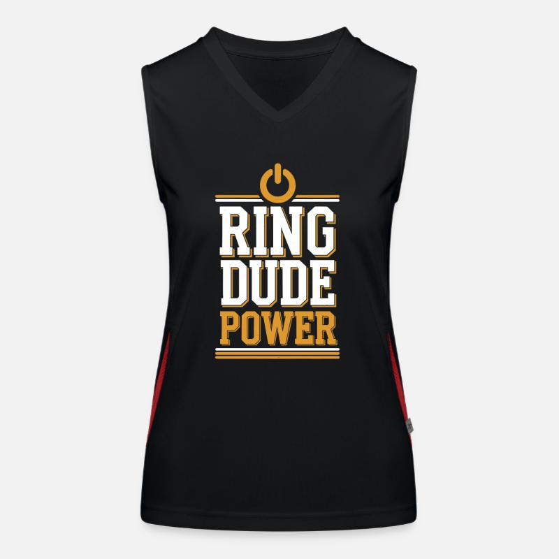 Ring Dude Wedding Ceremony Ring Guy Women's Functional Contrast Tank Top