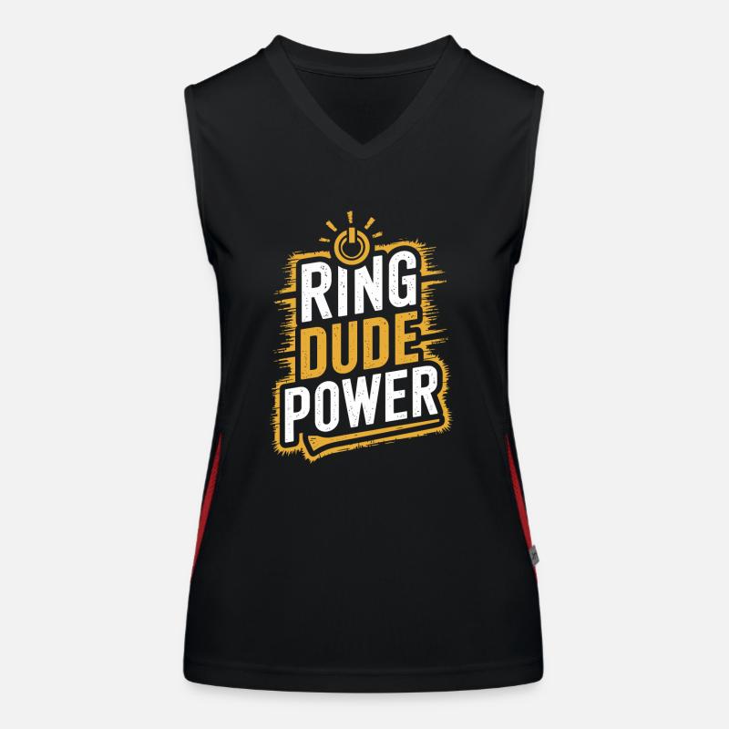Ring Dude Wedding Ceremony Ring Guy Women's Functional Contrast Tank Top