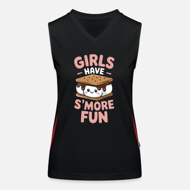 S´More Spruch Marshmallow Camping S´More Geschenk Funktionelles Kontrast-Tank Top für Frauen