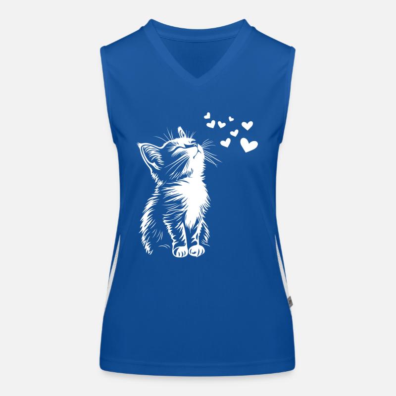 Coeurs de chat mignons Débardeur respirant contrasté Femme