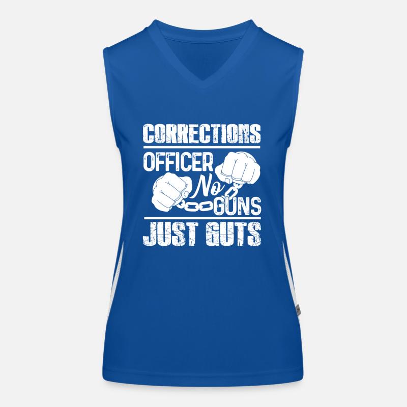 Corrections Officer No Guns Just Guts Women's Functional Contrast Tank Top