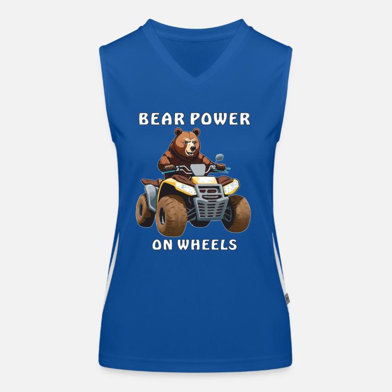 QUAD BEAR POWER ON WHEELS Women's Functional Contrast Tank Top