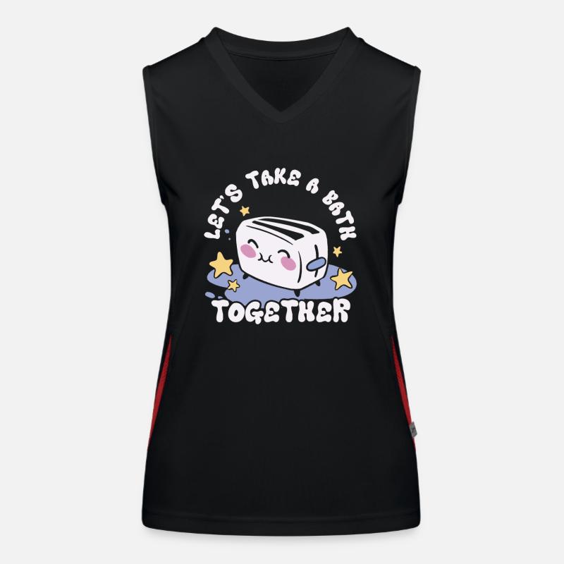 Let's Take A Bath Together Süßer Toaster Mit Funktionelles Kontrast-Tank Top für Frauen