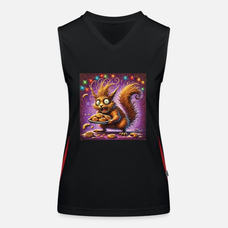 Christmas Stress Funny Mom Squirrel Women's Functional Contrast Tank Top