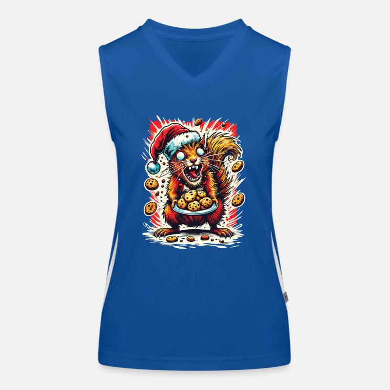 Weihnachtsstress Lustig Mama Eichhörnchen Funktionelles Kontrast-Tank Top für Frauen