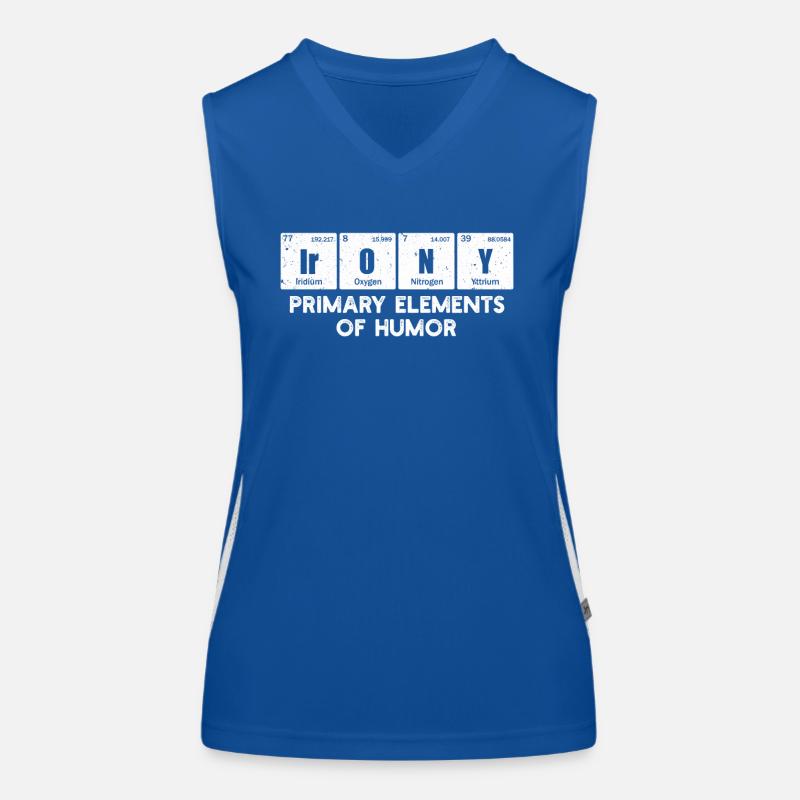 Primäre Elemente des Humors Wissenschaft Ironie Funktionelles Kontrast-Tank Top für Frauen