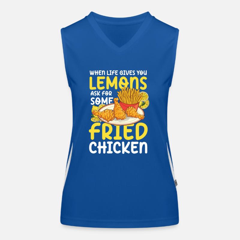 Lemons Ask For Some Fried Chicken Funktionelles Kontrast-Tank Top für Frauen