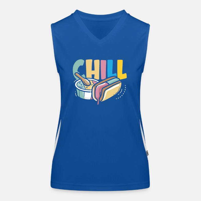 Chill Eiscreme Liebhaber Spaß Design Funktionelles Kontrast-Tank Top für Frauen
