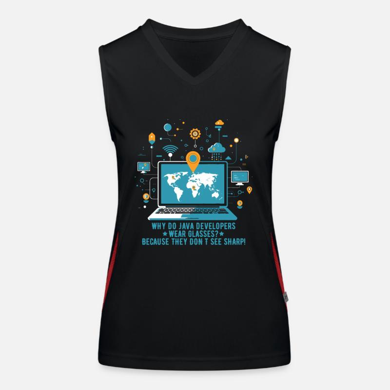 Warum tragen Java-Entwickler eine Brille? Weil sie Funktionelles Kontrast-Tank Top für Frauen