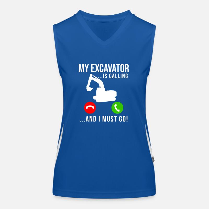 Excavator Construction Worker Women's Functional Contrast Tank Top