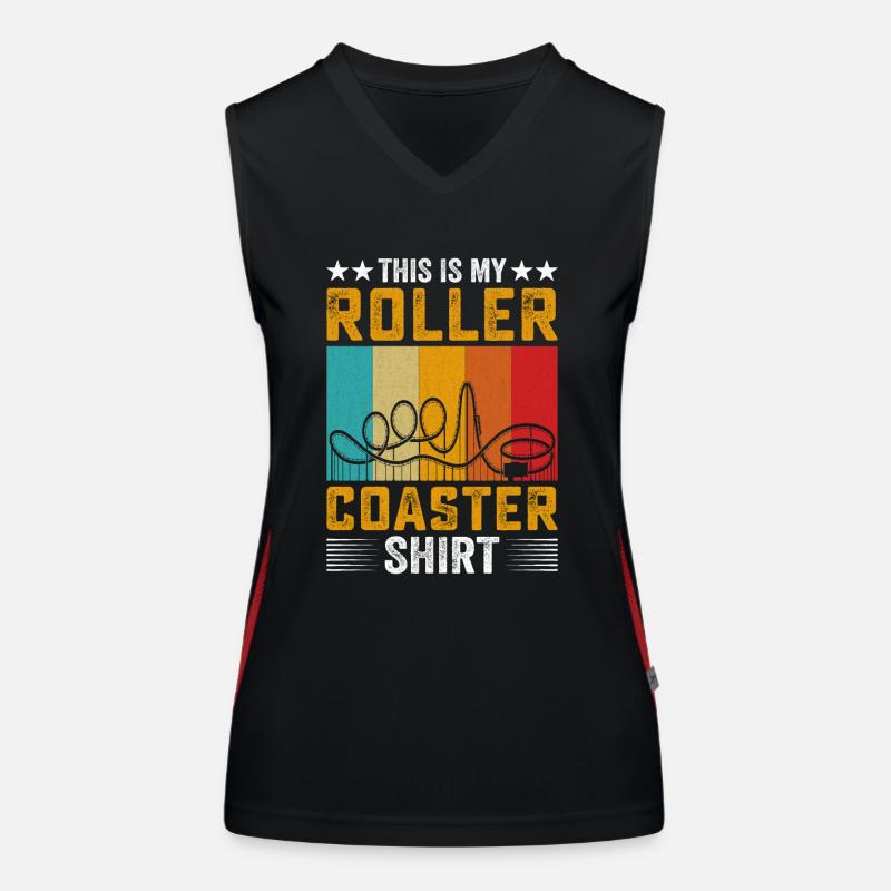 Roller Coaster Theme Park Women's Functional Contrast Tank Top