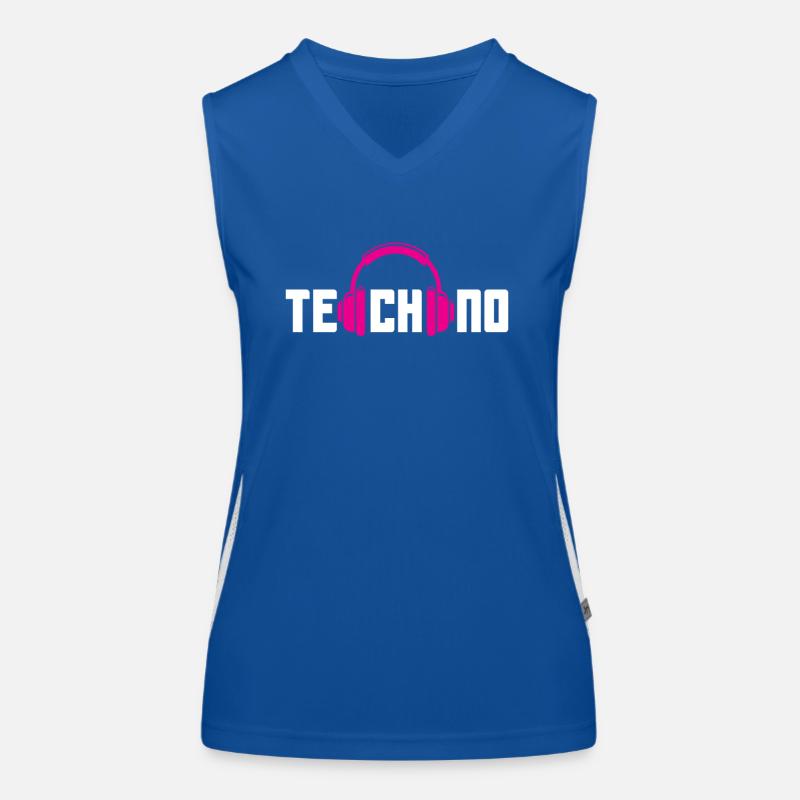 Techno Kopfhörer Für Techno Lover Funktionelles Kontrast-Tank Top für Frauen