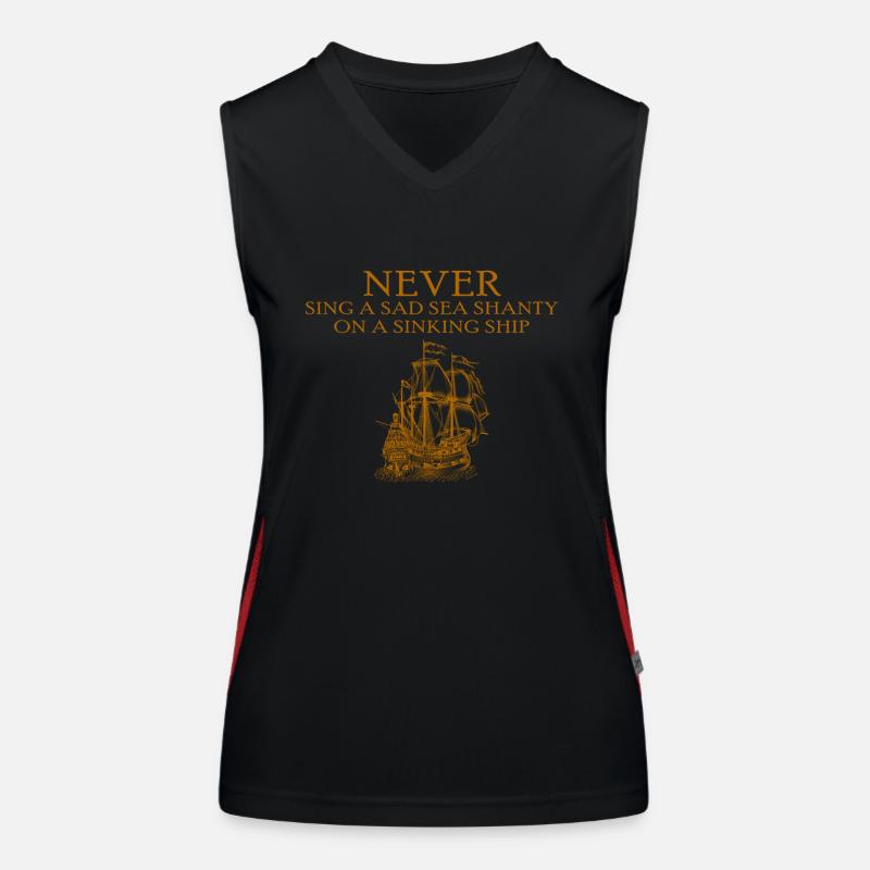 Sailor Meme Pirate Ship Ocean Sailing Women's Functional Contrast Tank Top