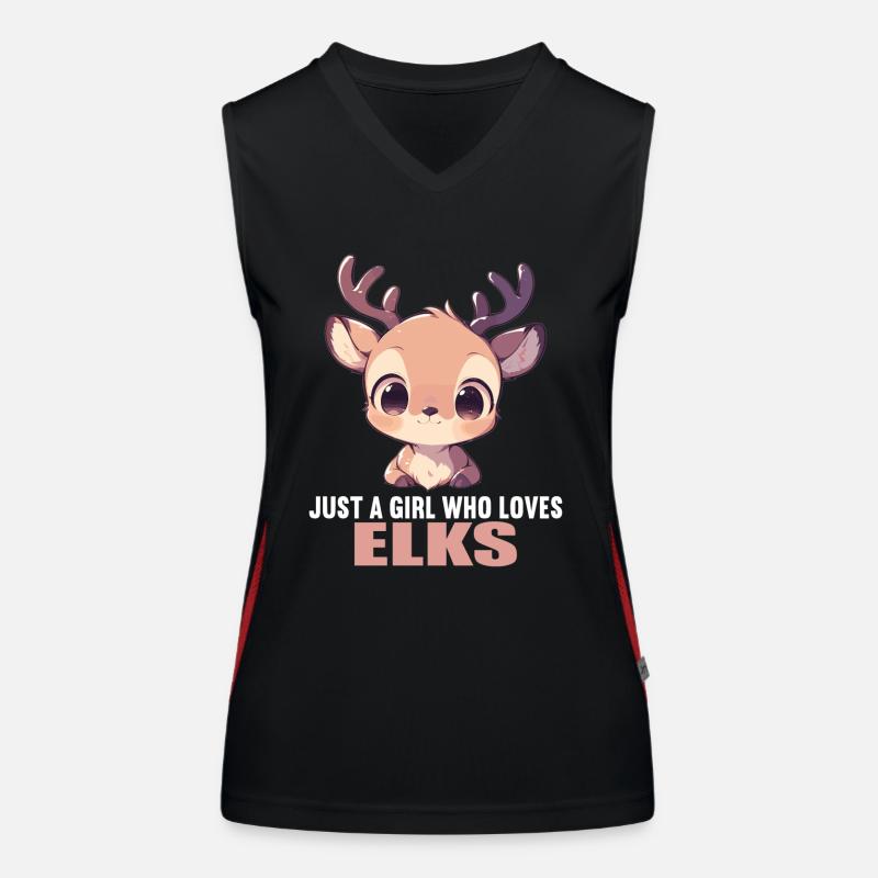 Elche Elch Funktionelles Kontrast-Tank Top für Frauen