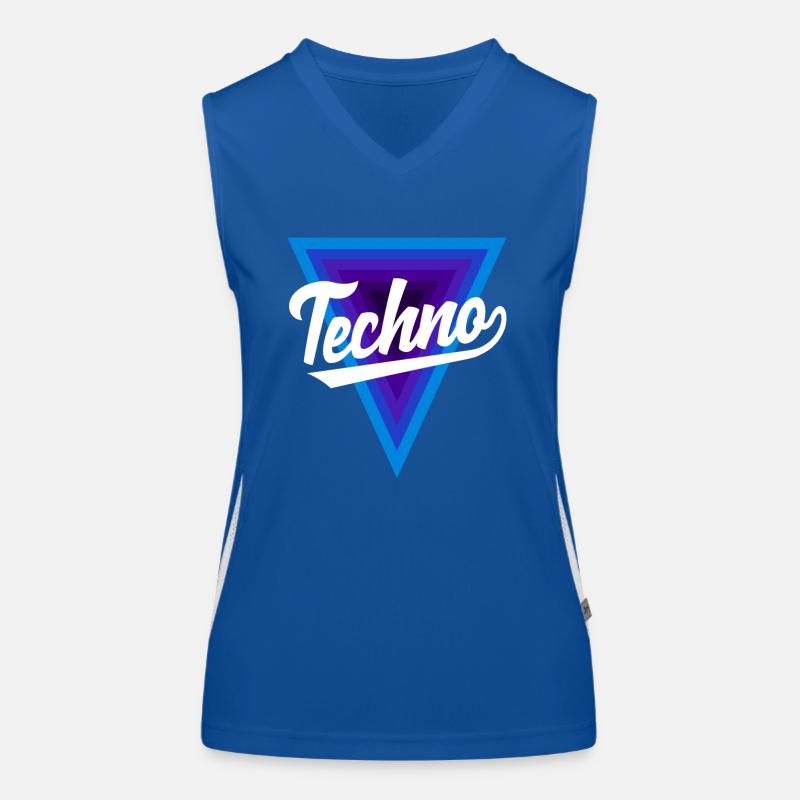 Techno Lover Triangle Design Women's Functional Contrast Tank Top
