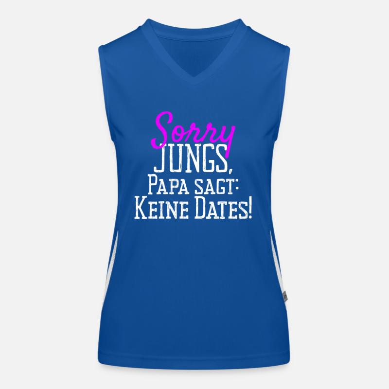 Sorry Guys Dad Says No Dates Gift Daughter Women's Functional Contrast Tank Top