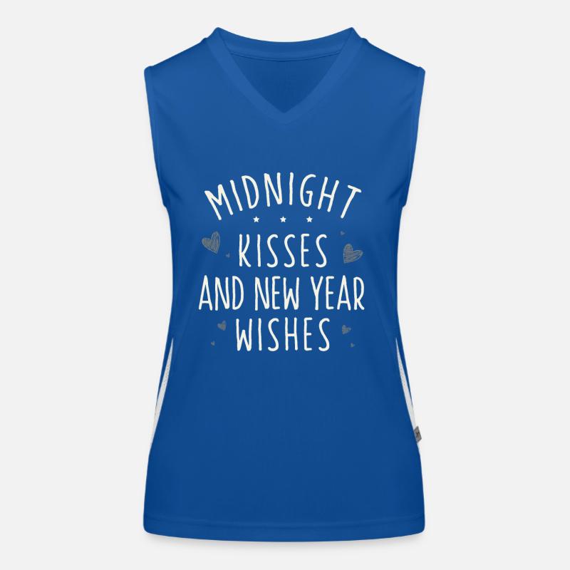 Mitternachtsküsse Neujahrswünsche, Neujahrsfeiern Funktionelles Kontrast-Tank Top für Frauen