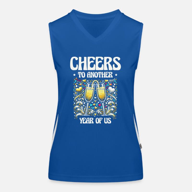 Cheers another year with us relationship milestones Women's Functional Contrast Tank Top