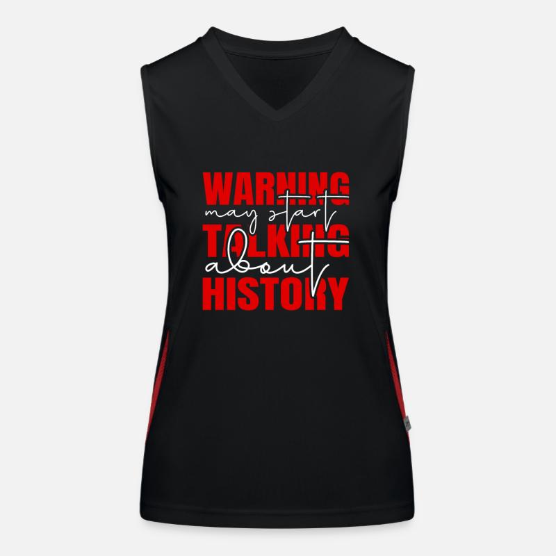 Warnung Kann Über Geschichte Sprechen Abenteuer Funktionelles Kontrast-Tank Top für Frauen