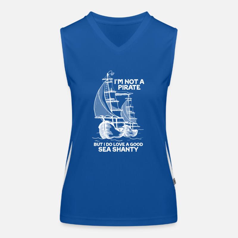 Sailor Meme Pirate Ship Ocean Sailing Women's Functional Contrast Tank Top
