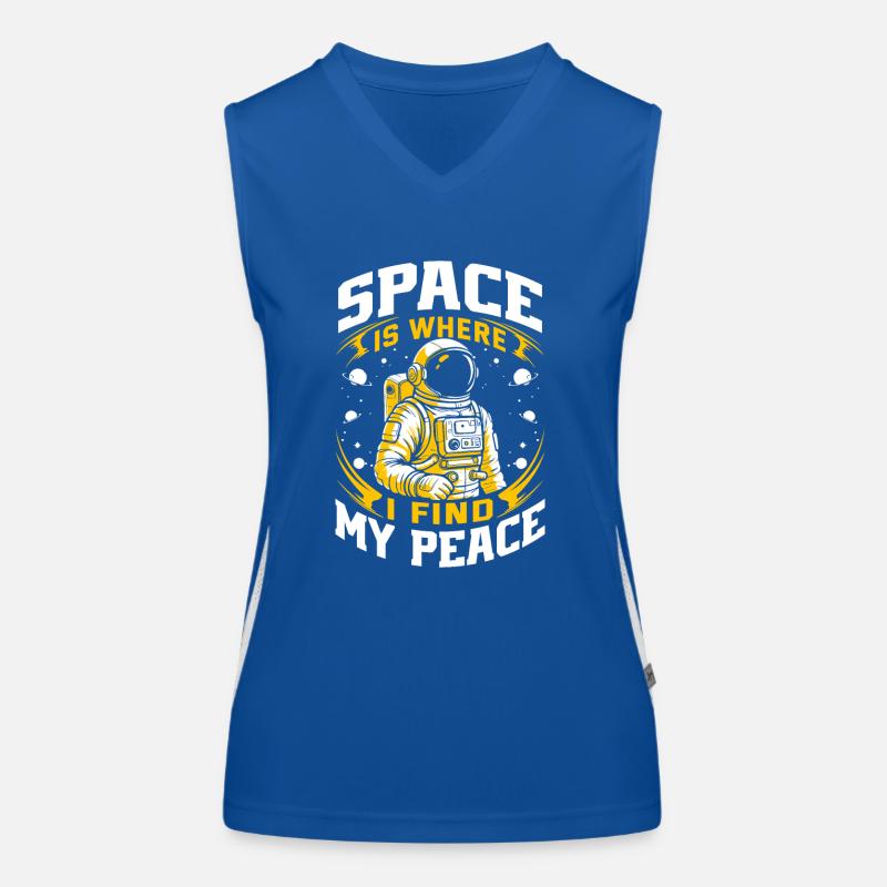 Space is where I find my peace. Women's Functional Contrast Tank Top