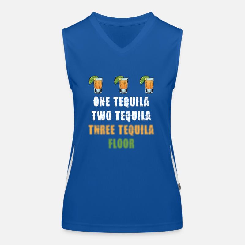 One Tequila Two Tequila Three Tequila Floor Funktionelles Kontrast-Tank Top für Frauen
