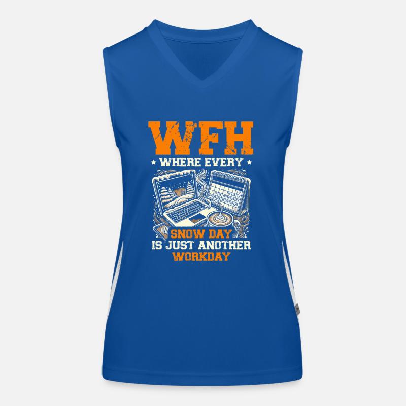 WFH where every snow day is just another working day Women's Functional Contrast Tank Top