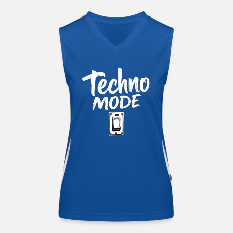 Techno Mode On Techno Techno Music Techno Women's Functional Contrast Tank Top