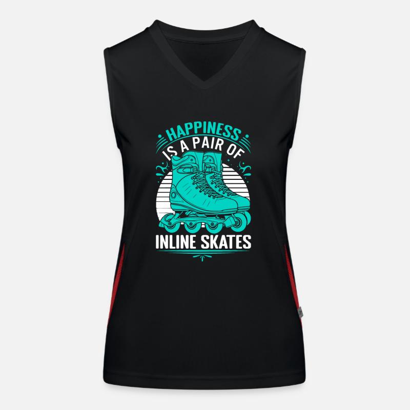 Happiness ist ein Paar Inline-Skates. Funktionelles Kontrast-Tank Top für Frauen