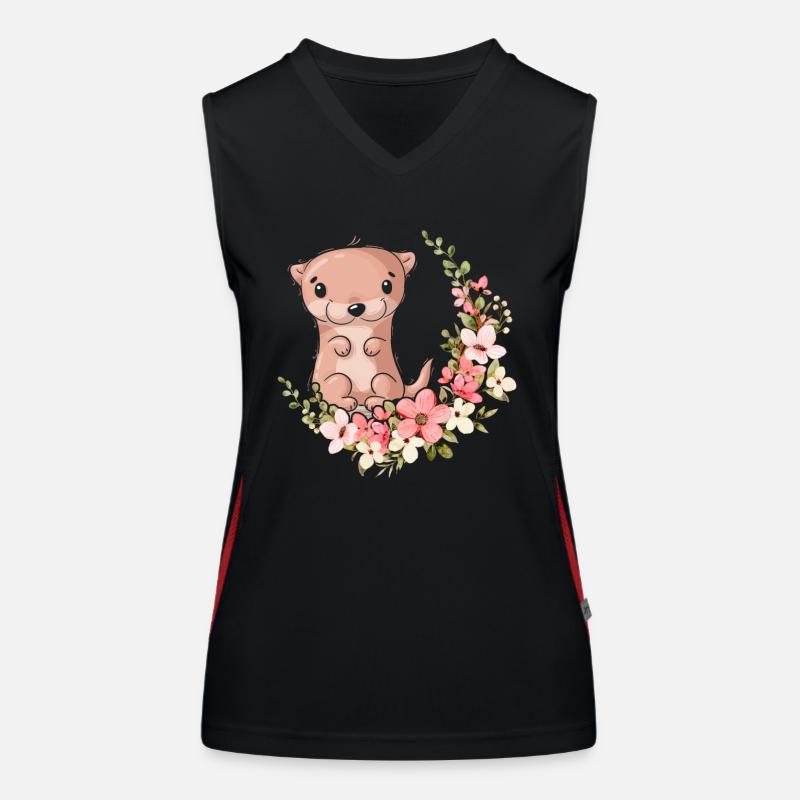 Loutre fleur florale Débardeur respirant contrasté Femme