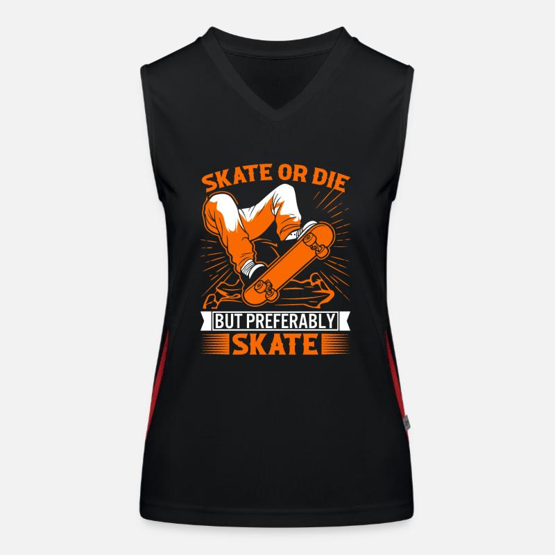 Schlittschuh laufen oder sterben... Aber am liebsten skaten! Funktionelles Kontrast-Tank Top für Frauen