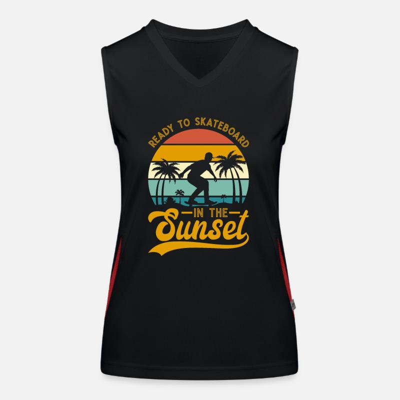 Ready To Skateboard In The Sunset Women's Functional Contrast Tank Top