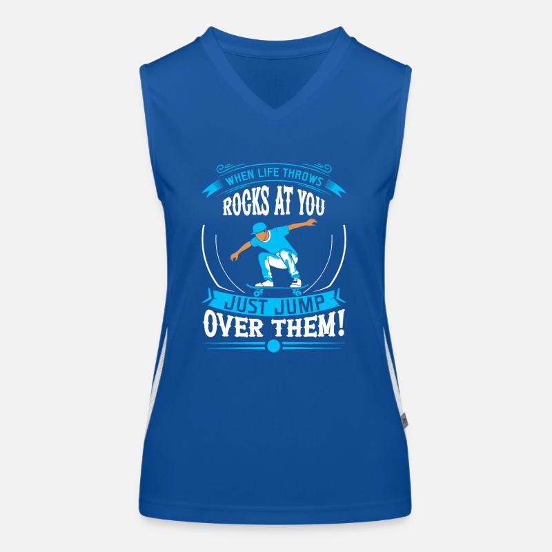 When life throws rocks at you, just jump over them Women's Functional Contrast Tank Top