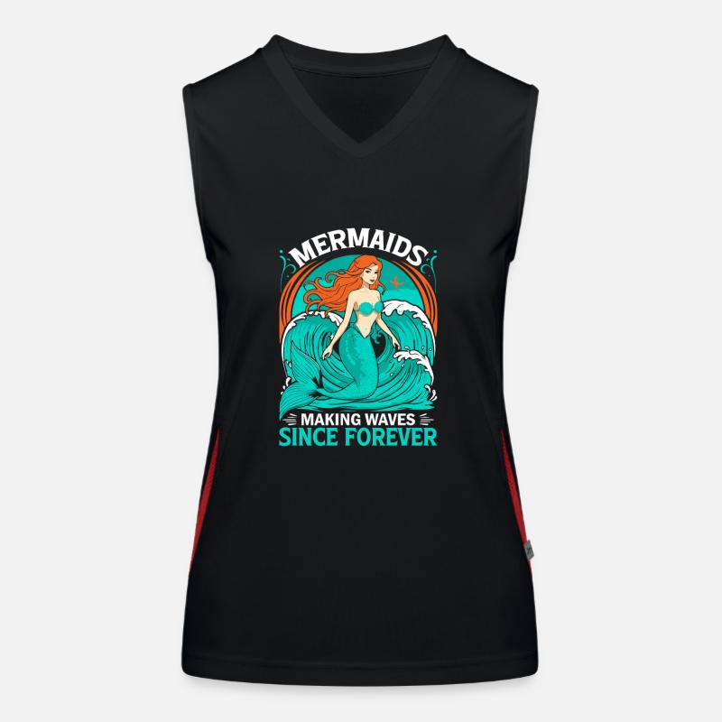 Mermaids: Making waves since forever. Women's Functional Contrast Tank Top