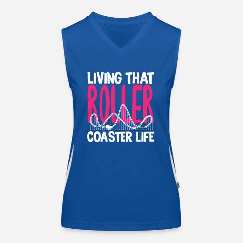 Achterbahn Das Leben Im Roller Coaster Rausch Funktionelles Kontrast-Tank Top für Frauen