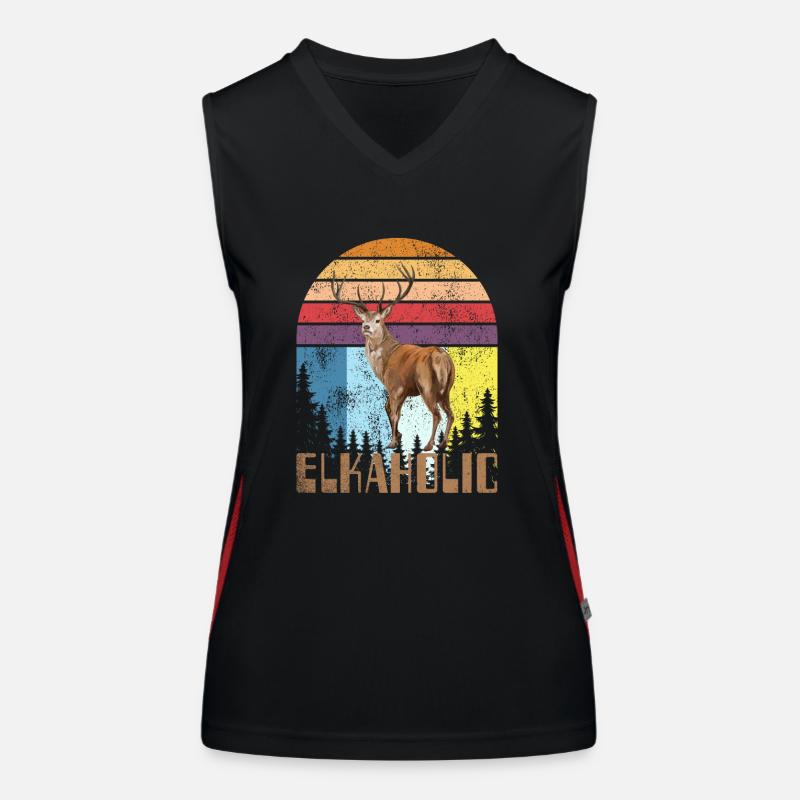 Elchjagd Elkaholische Jäger Funktionelles Kontrast-Tank Top für Frauen