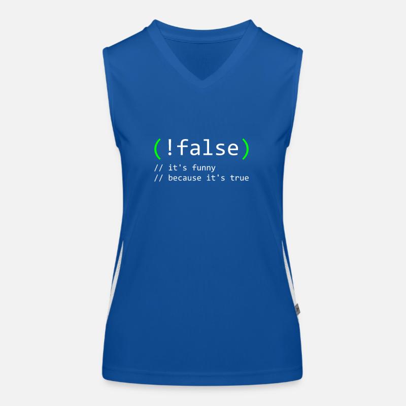 Programmierer Humor false true funny Nerd Geek Funktionelles Kontrast-Tank Top für Frauen