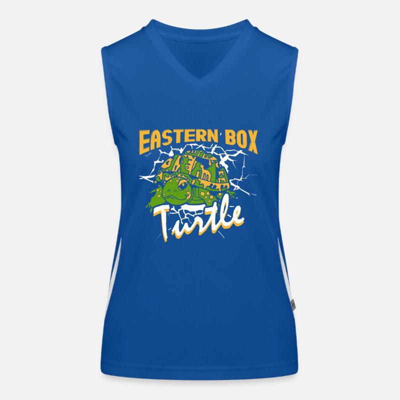 Eastern Box Turtle On Black Women's Functional Contrast Tank Top