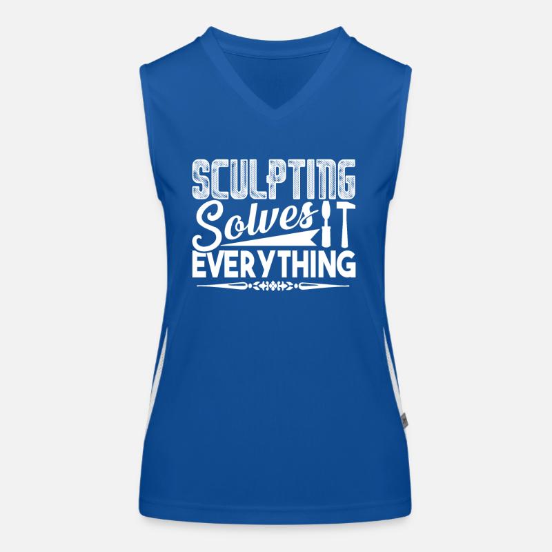 Sculptor Sculpting Solves Everything Women's Functional Contrast Tank Top