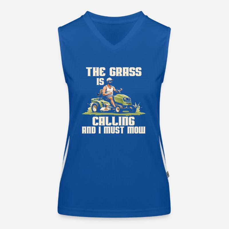 Der Rasen Ruft Und Ich Muss Mähen Funktionelles Kontrast-Tank Top für Frauen