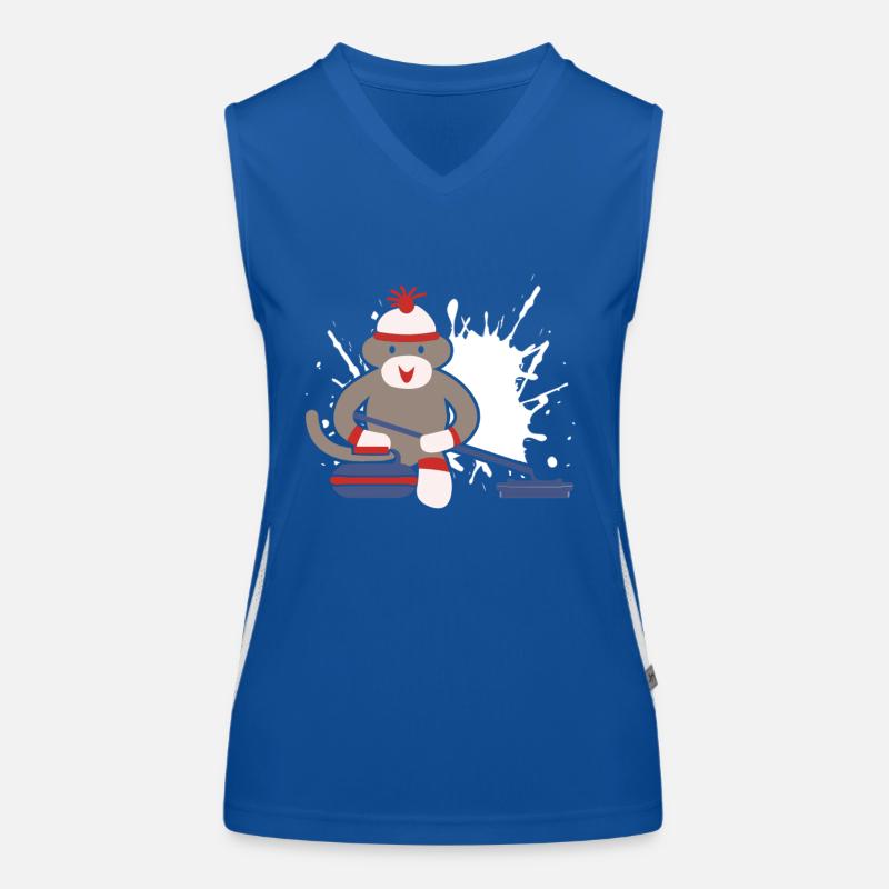 Sock Monkey Curling Women's Functional Contrast Tank Top
