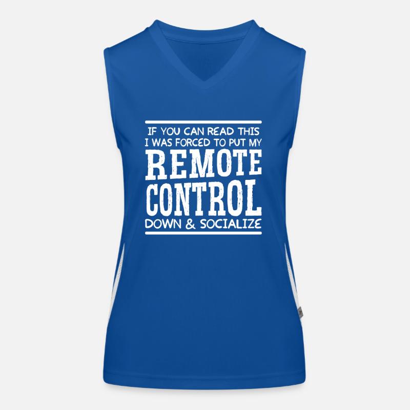 Remote Control Down & Socialize Lustiger Spruch Funktionelles Kontrast-Tank Top für Frauen
