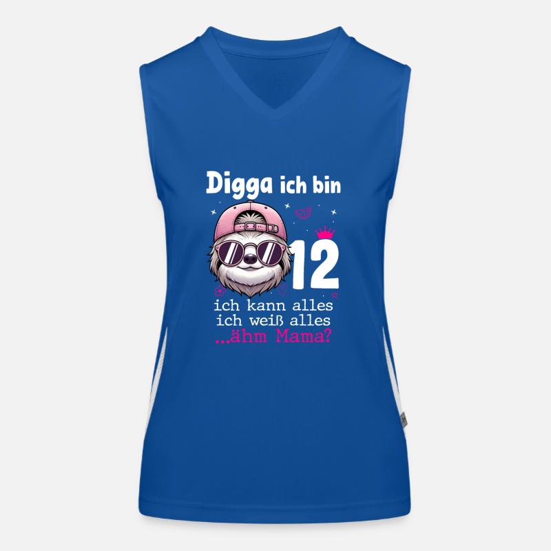 Digga Ich Bin 12 Kindergeburtstag Mädchen Funktionelles Kontrast-Tank Top für Frauen