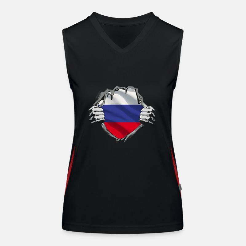 Dévoilement du drapeau russe Débardeur respirant contrasté Femme