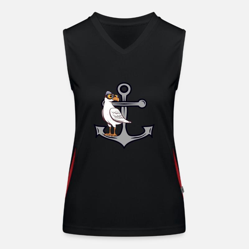Anchor Seagull Seagulls Seagull Maritime Sailor Women's Functional Contrast Tank Top