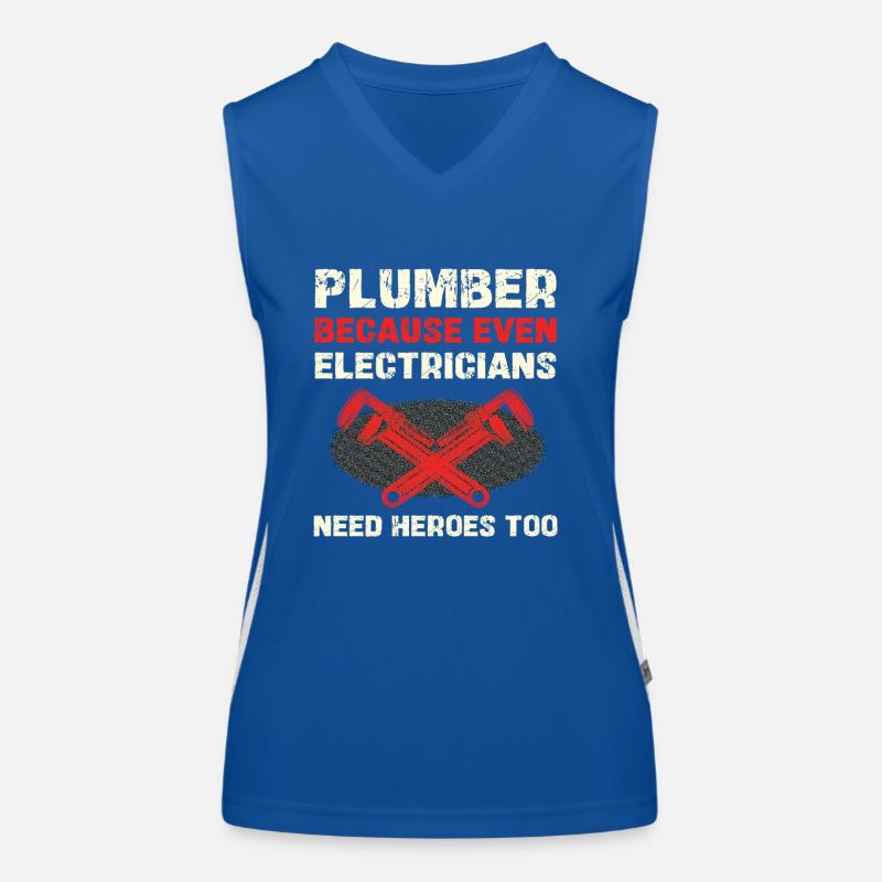Klempner: Auch Elektriker Brauchen Helden Funktionelles Kontrast-Tank Top für Frauen