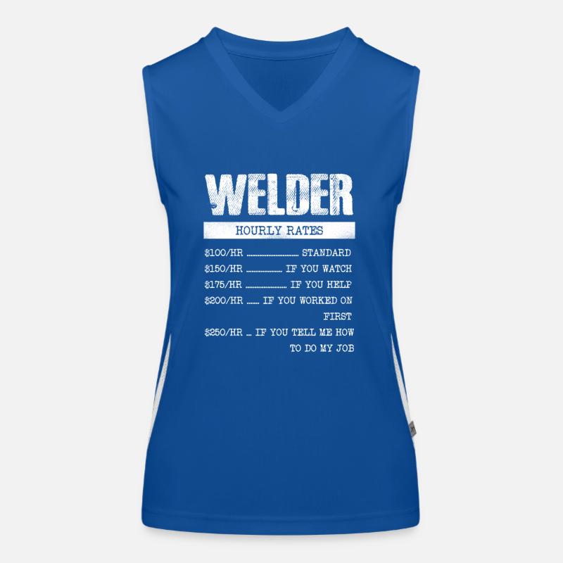 Welder Hourly Wage Humorous Women's Functional Contrast Tank Top