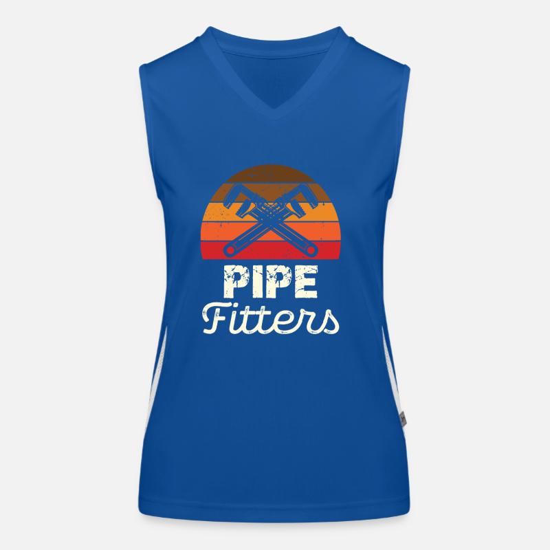 Pipe Fitters Retro Stil Grafik Funktionelles Kontrast-Tank Top für Frauen